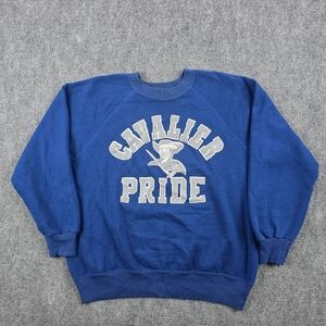 Bassett Walker 50/50 Cotton Sweatshirt Blue XL Cavalier Graphic